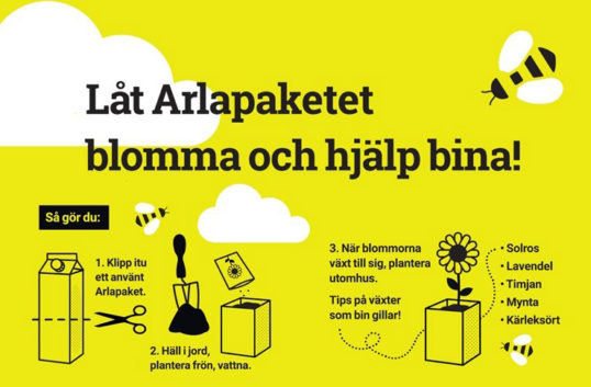 Info om våra viktiga bin på mjölkpaketen