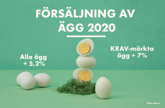 Krav-märkta ägg ökade mest 2020