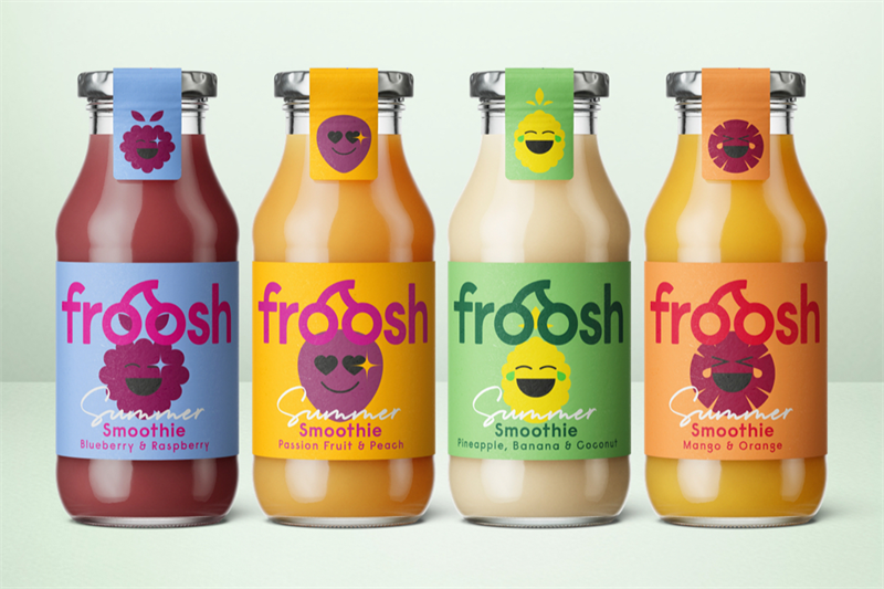 Froosh byter design tillfälligt på flaskor