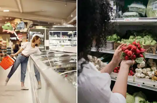 Kund handlar mat i svensk stormarknad – symbol för prisrörelser i dagligvaruhandeln 2025.